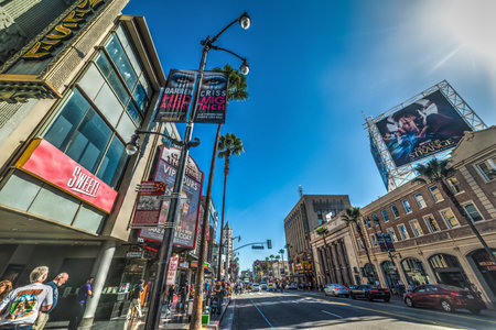 Los Angeles, CA, USA - November 02, 2016: Tourists in Hollywood boulevardのeditorial素材