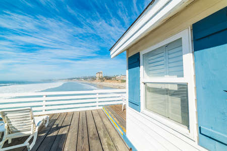 Wooden beach house in San Diego, Californiaのeditorial素材