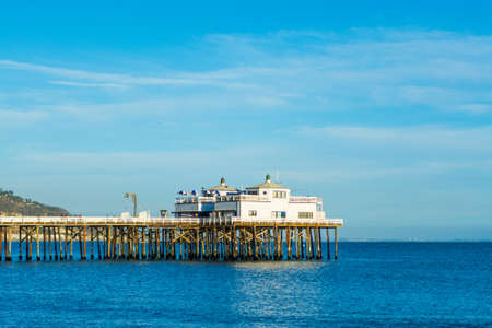 Malibu pier on a clear day, Californiaのeditorial素材