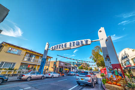 San Diego, CA, USA - November 05, 2016. Welcoming arch in Little Italyのeditorial素材