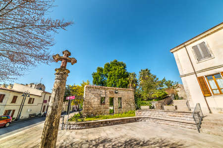 Small square in Monteleone Roccadoria, Sardiniaのeditorial素材