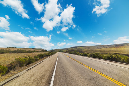Country road in Pacific Coast Highway, Californiaの写真素材