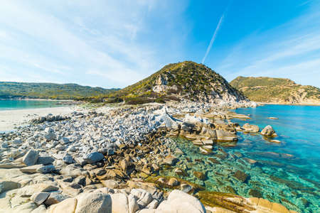 Rocks in Punta Molentis, Sardiniaの写真素材