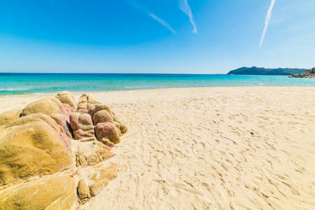 Rocks in Cala Monte Turno beach, Sardiniaの写真素材
