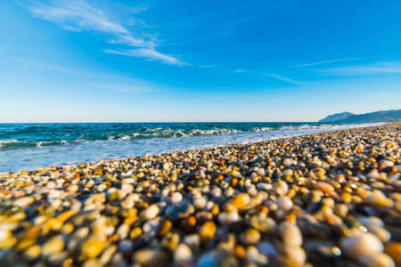 Sa Marina Tramalitza shore seen from the ground, Sardiniaの写真素材