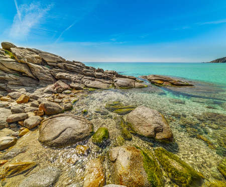Rocks in Solanas beach, Sardiniaの写真素材