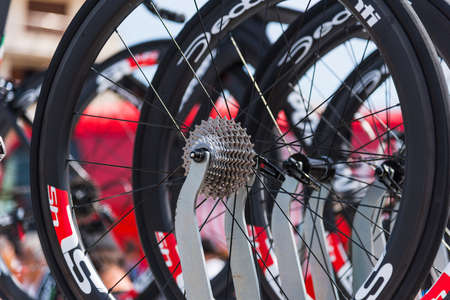 Alghero, Italy - May 05, 2017: close up of CIipollini NK1K bike pinionのeditorial素材