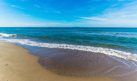 Golden sand in Platamona, Sardiniaの写真素材