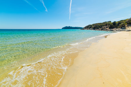 Golden shore in Cala Monte Turno. Sardinia, Italy