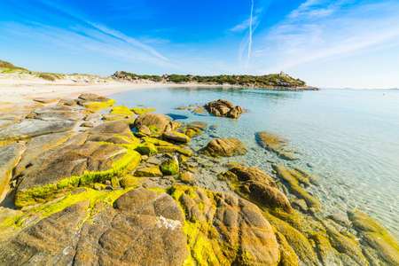 Rocks in Punta Molentis shore. Sardinia, Italyの写真素材