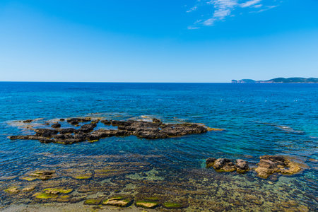 Rocky shore in Alghero. Sardinia, Italy