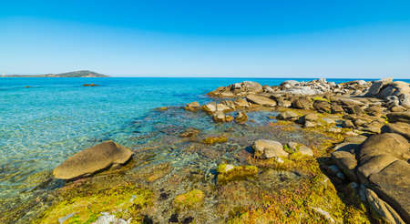 Rocky shore in Orri beach.の写真素材