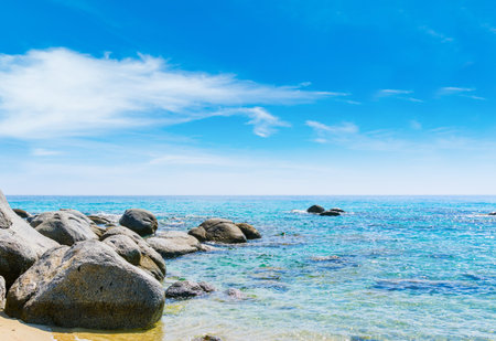 Rocks in Porto Sa Ruxi shore. Sardinia, Italy