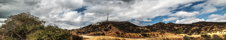Los Angeles, CA, USA - October 28, 2016: Hollywood sign under a dramatic skyのeditorial素材