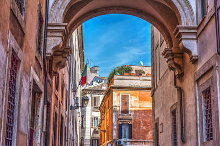 Picturesque arch in Rome, Italyの写真素材