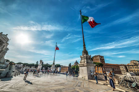 Rome, Italy - October 12, 2017: tourists in Altar of the fatherlandのeditorial素材