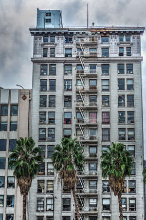 Old building in downtown Los Angeles, Californiaの写真素材