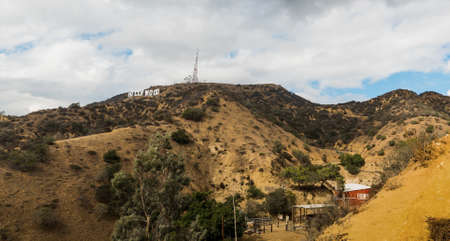 Los Angeles, CA, USA - October 28, 2016: World famous Hollywood sign seen from Bronson canyonのeditorial素材