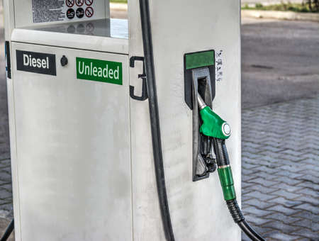 Fuel nozzle close up in Italyの写真素材