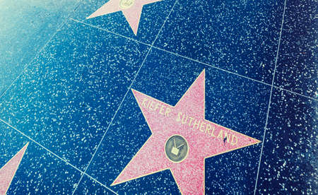 Los Angeles, CA, USA - November 02, 2016: Kiefer Sutherland star on boulevard walk of fameのeditorial素材
