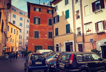 Rome, Italy - October 12, 2017: City life in Piazza dei Satiriのeditorial素材