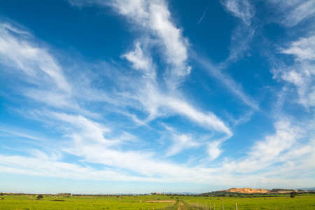 Clouds over Sardinia cuntryside, Italyの写真素材