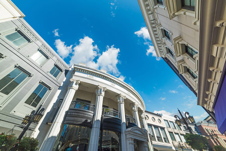 Elegant buildings in Rodeo Drive, Beverly Hills. Los Angeles, California