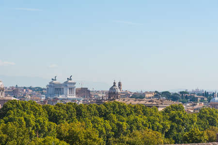 Altar of the fatherland seen from the Janiculum. Rome, Italyの写真素材
