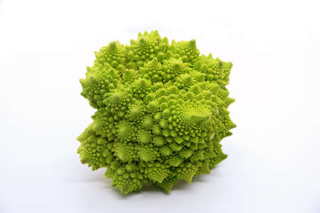 Roman cauliflower isolated on white backgroundの写真素材
