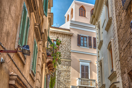 Old buildings in Alghero. Sardinia, Italy