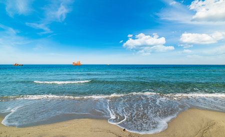 Clouds over Cea beach in springtime. Sardinia, Italy