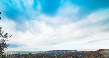 Cloudy sky over Los Angeles. Southern California, USA