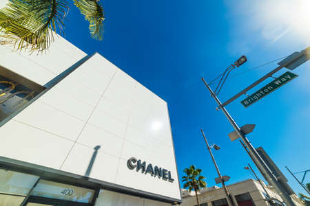 Los Angeles, CA, USA - November 02, 2016: Chanel and Cartier signs in Rodeo Drive in Beverly Hillsのeditorial素材
