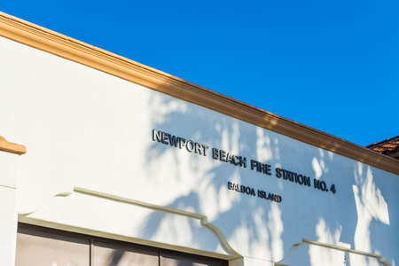 Newport Beach, CA, USA - November 02, 2016: Balboa island fire station on a clear day, Newport Beach. Orange County, Southern Californiaのeditorial素材