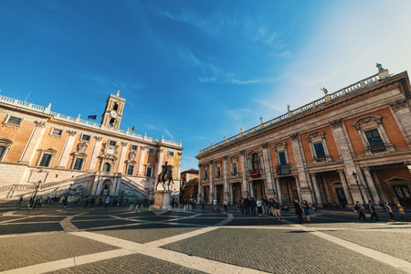 Rome, Italy - October 12, 2017: Campidoglio square on a sunny dayのeditorial素材