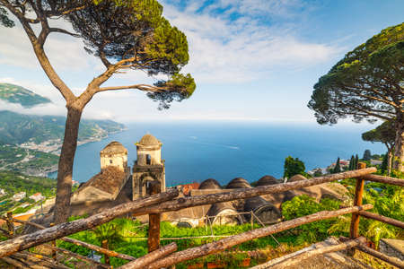 Landscape of Amalfi coast seen from Ravello, Italyの写真素材