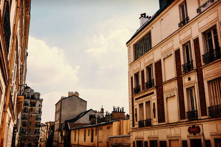 Clear sky over Montmartre. Paris, Franceの写真素材