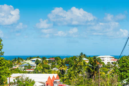 Guadeloupe shore on a clear day, French west indies. Lesser Antilles, Caribbeanの写真素材