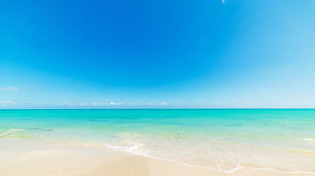 Blue sky and turquoise water in Miami Beach shore. Southern Florida, USAの写真素材