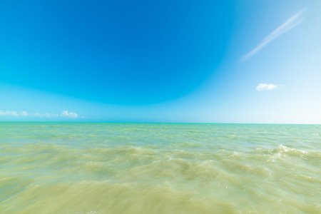 Turquoise water and blue sea in Higgs Beach in Key West, USA