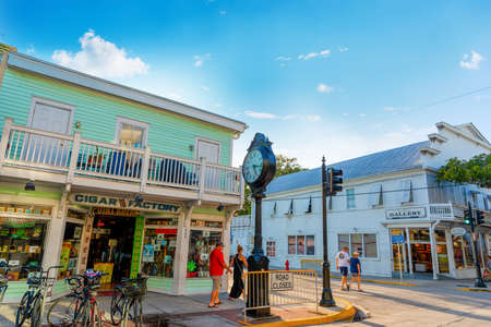 Key West, USA - February 21, 2019: Picturesque shops in Duval Streetのeditorial素材