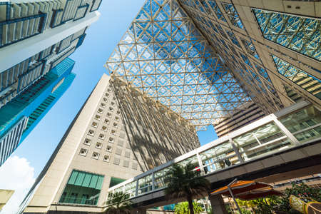 Monorail track and skyscrapers in downtown Miami. Southern Florida, USAの写真素材
