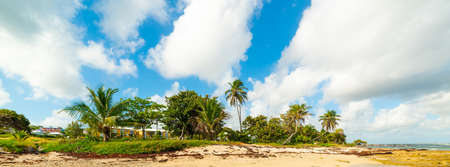 Clouds over Autre Bord shore in Guadeloupe, French west indies. Lesser Antilles, Caribbean seaの写真素材