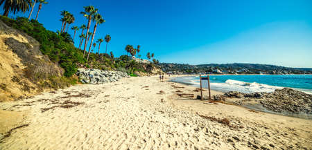 Sandy shore in Laguna Beach. California, USAの写真素材