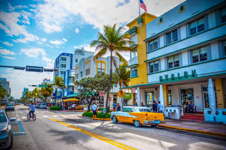 Miami Beach, USA - February 26, 2019: Oldsmobile Rocket 88 parked on Ocean Driveのeditorial素材