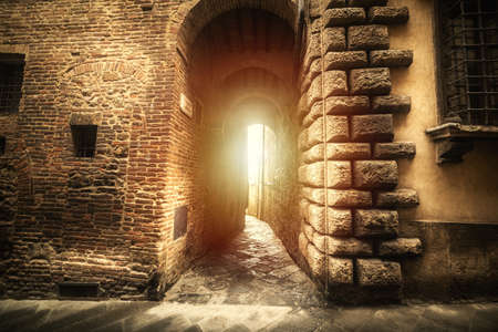 Narrow arches in Montepulciano. Tuscany, Italyの写真素材