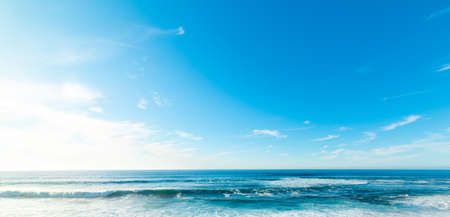 Sun shining over the blue sea in La Jolla beach. Southern California, USAの写真素材