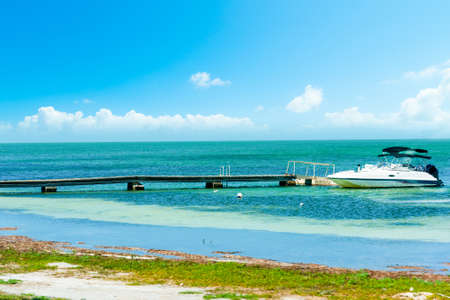 Boat moored in Florida Keys, USAの写真素材