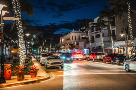 Night life in downtown Naples. Florida, USAの写真素材
