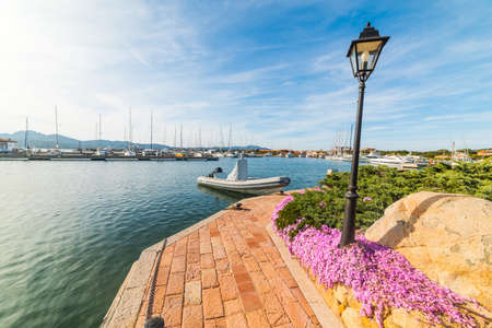 Boats in Porto Rotondo harbor in Costa Smeralda. Sardinia, Italyの写真素材